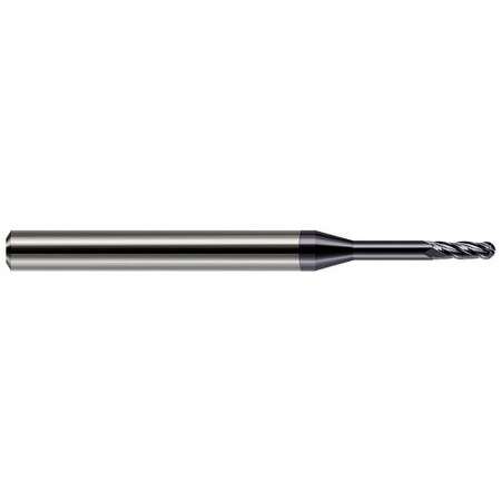 Harvey Tool .5mm Cutter dia. x 0.0600 in. x 0.1400 in. 9/64 Reach Carbide Ball End Mill, 4 Flutes 805520-C3